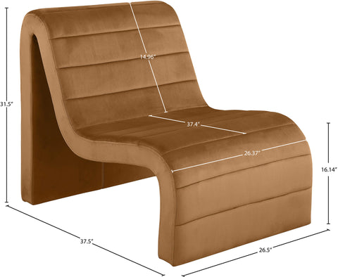 Blaire Saddle Velvet Upholstered Accent Chair, 1 Piece