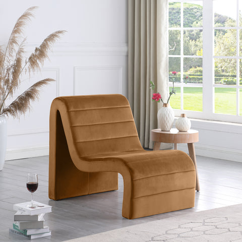 Blaire Saddle Velvet Upholstered Accent Chair, 1 Piece