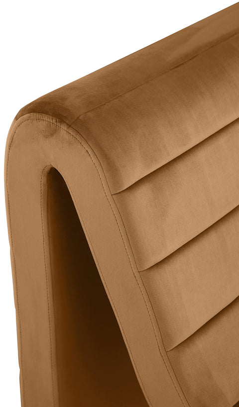 Blaire Saddle Velvet Upholstered Accent Chair, 1 Piece