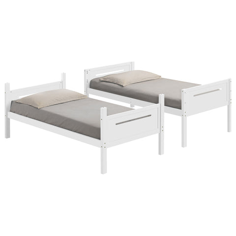 Carvell Wood Twin Over Twin Bunk Bed WhiteWhite