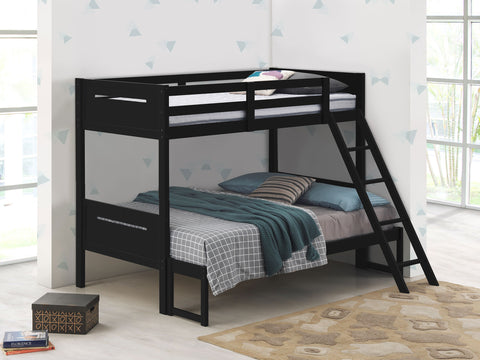 Carvell Wood Twin Over Full Bunk Bed BlackBlack