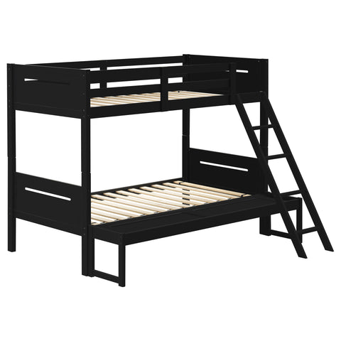 Carvell Wood Twin Over Full Bunk Bed BlackBlack