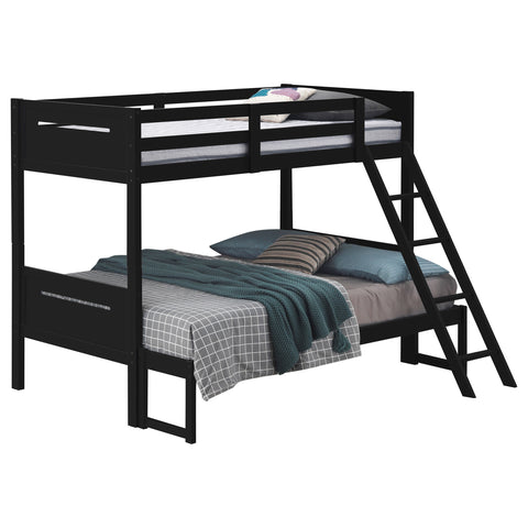 Carvell Wood Twin Over Full Bunk Bed BlackBlack