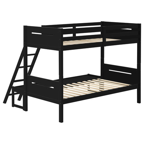 Carvell Wood Twin Over Full Bunk Bed BlackBlack