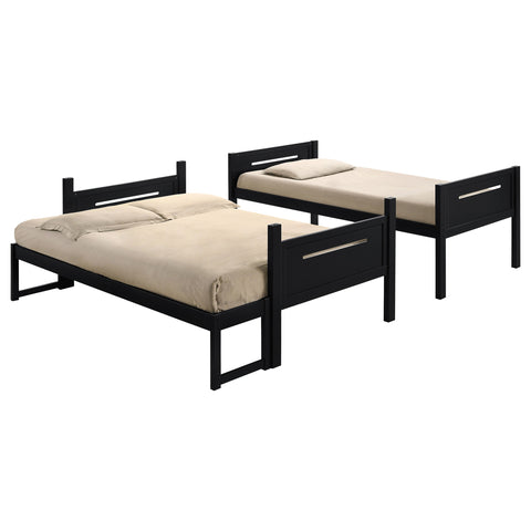 Carvell Wood Twin Over Full Bunk Bed BlackBlack