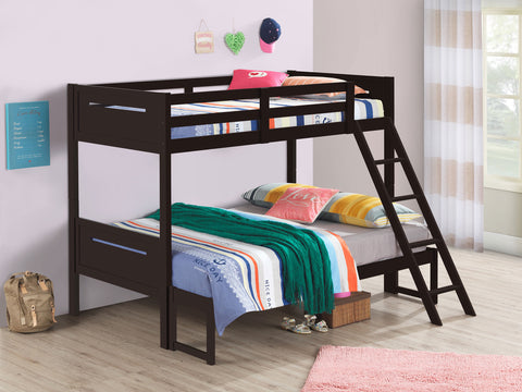 Carvell Wood Twin Over Full Bunk Bed EspressoEspresso