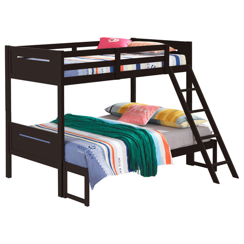 Carvell Wood Twin Over Full Bunk Bed EspressoEspresso