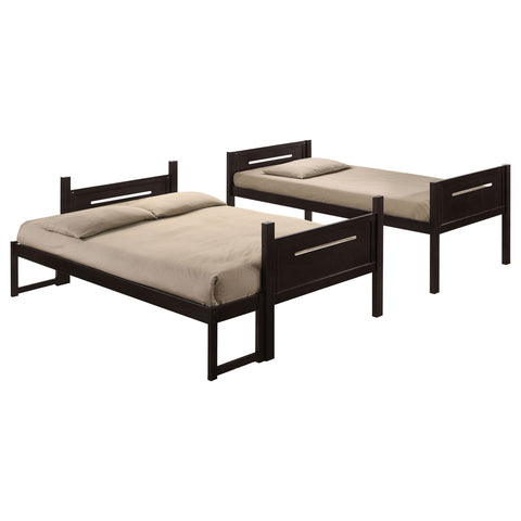 Carvell Wood Twin Over Full Bunk Bed EspressoEspresso