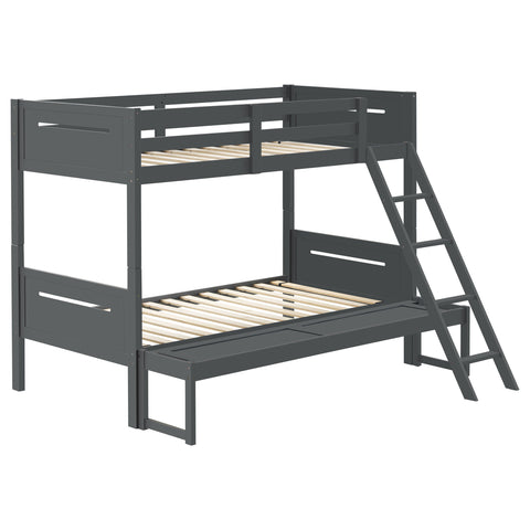 Carvell Wood Twin Over Full Bunk Bed GreyGrey