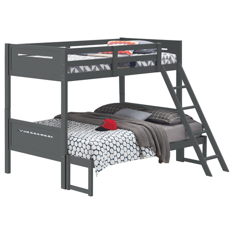 Carvell Wood Twin Over Full Bunk Bed GreyGrey