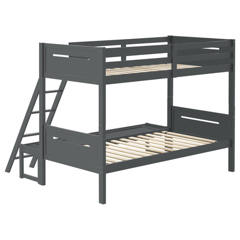 Carvell Wood Twin Over Full Bunk Bed GreyGrey