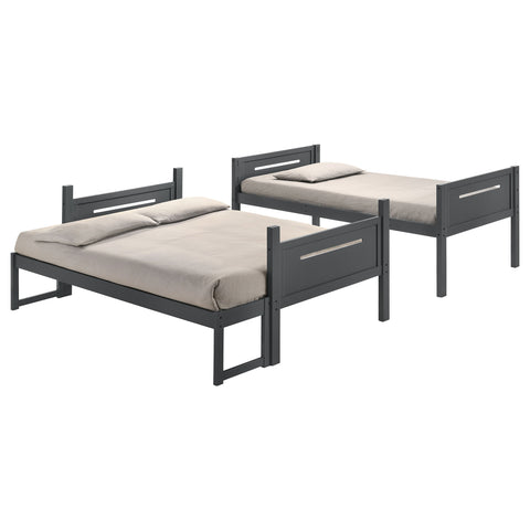 Carvell Wood Twin Over Full Bunk Bed GreyGrey