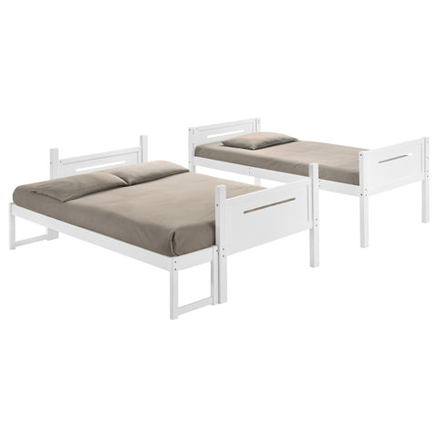 Carvell Wood Twin Over Full Bunk Bed WhiteWhite