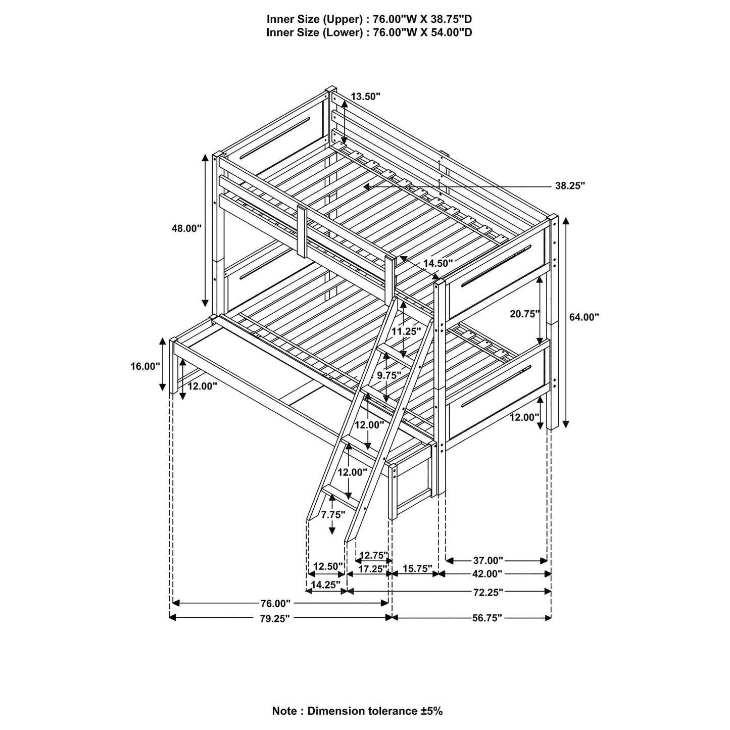 twin / full bunk bed