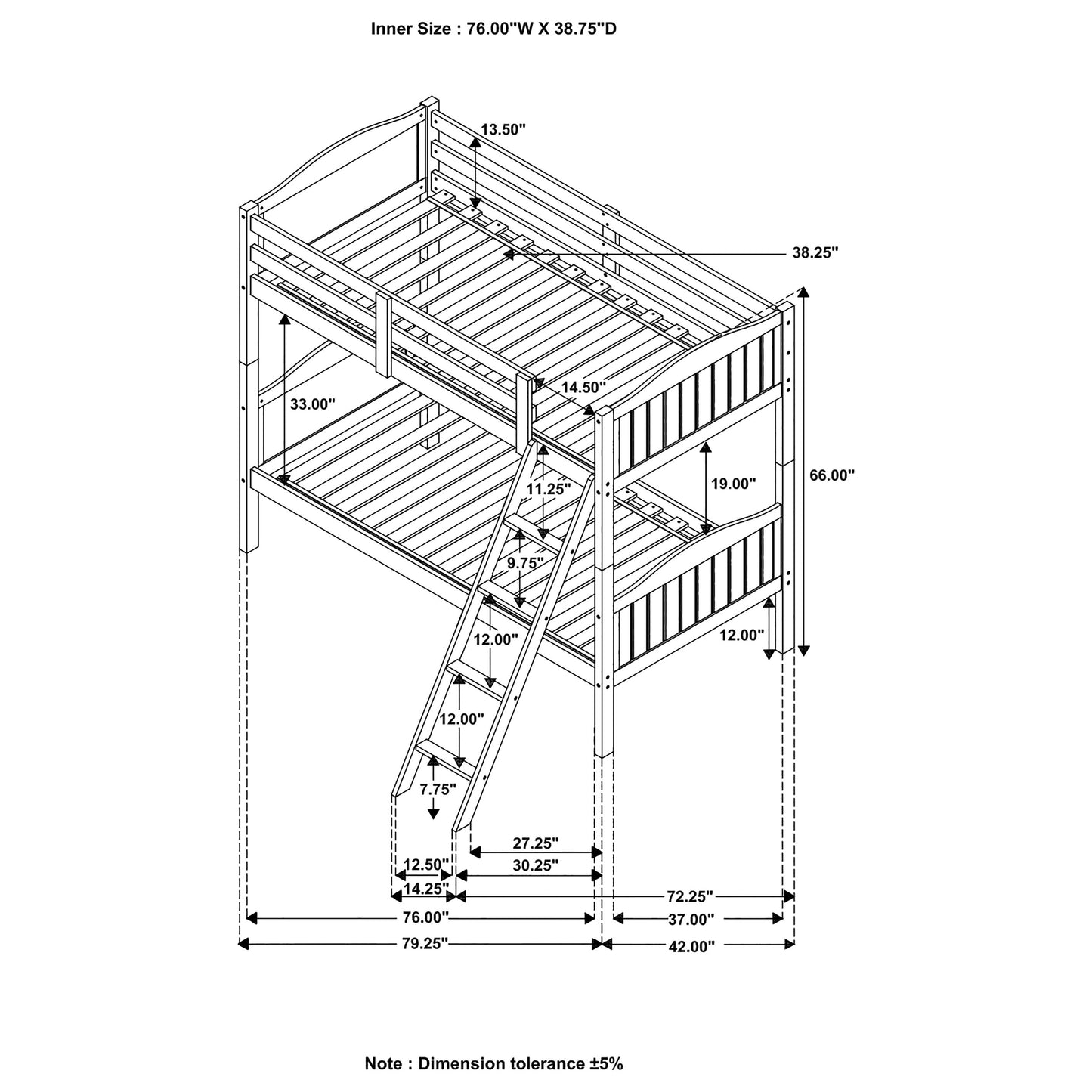 twin / twin bunk bed