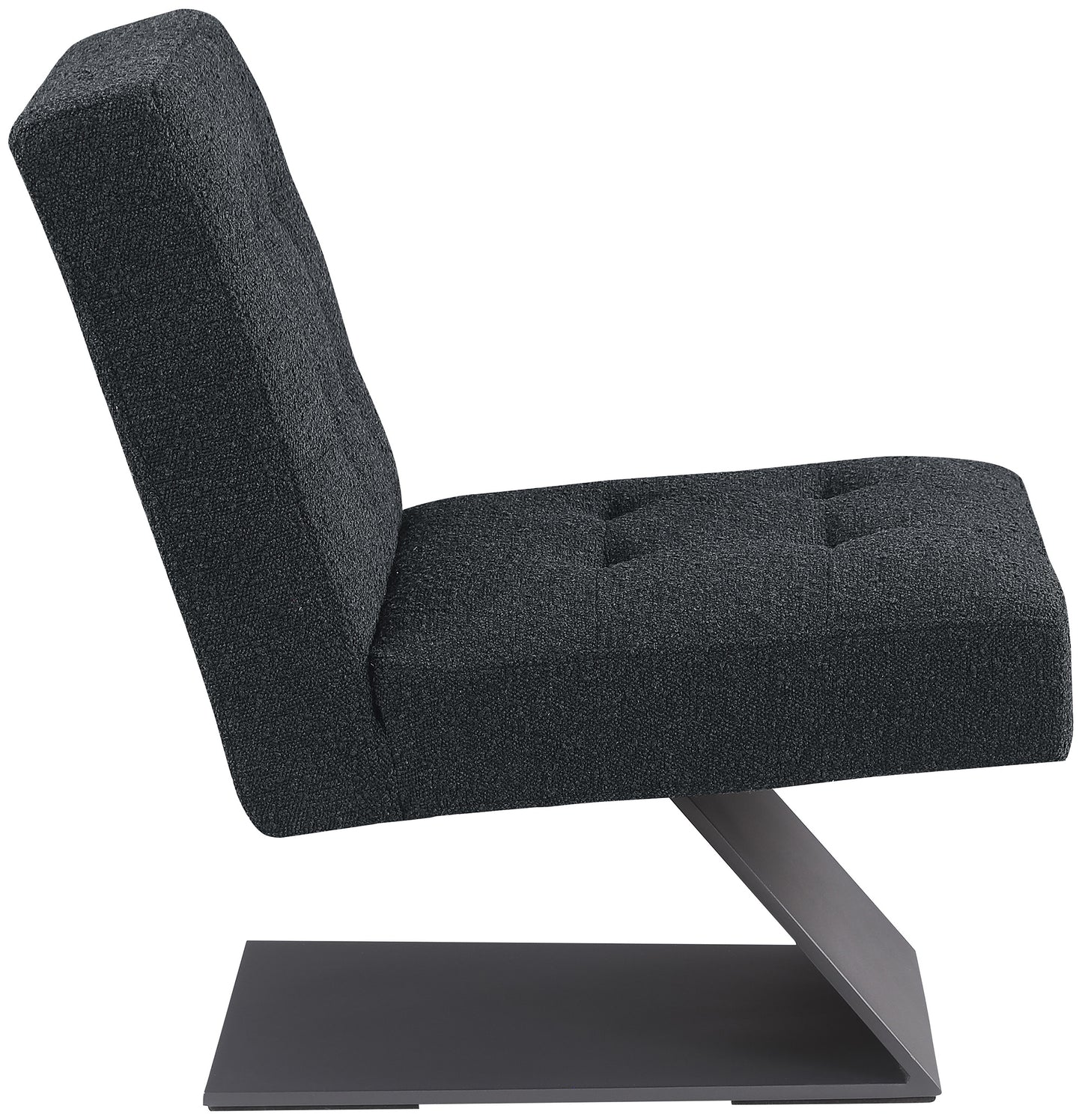 luxe black boucle fabric accent chair black