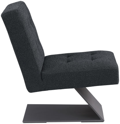 Luxe Black Boucle Fabric Accent Chair Black