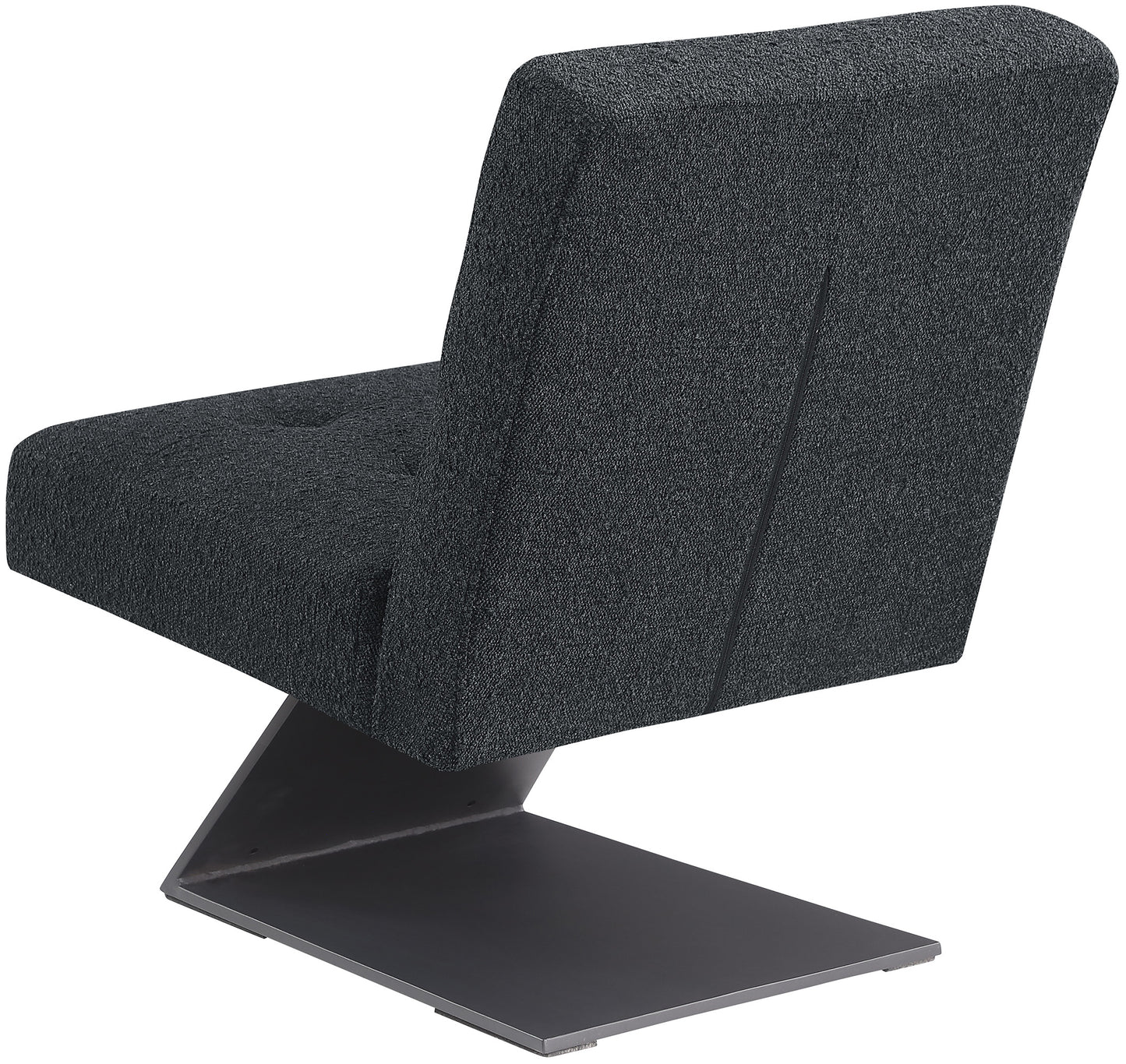 luxe black boucle fabric accent chair black