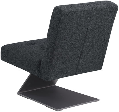 Luxe Black Boucle Fabric Accent Chair Black