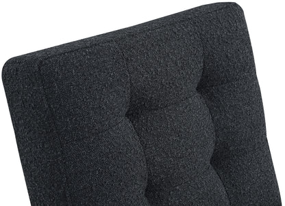 Luxe Black Boucle Fabric Accent Chair Black