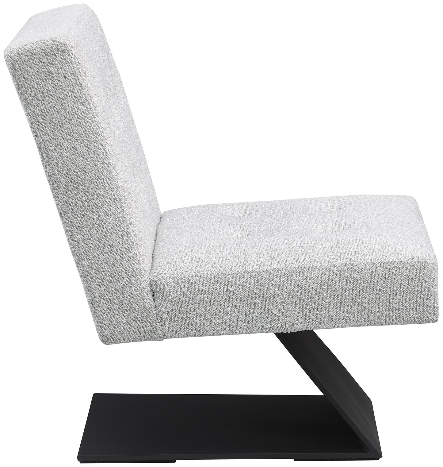 luxe cream boucle fabric accent chair cream