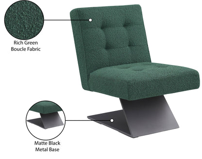 Luxe Green Boucle Fabric Accent Chair Green