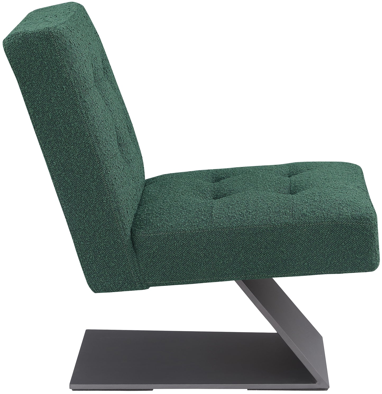 luxe green boucle fabric accent chair green