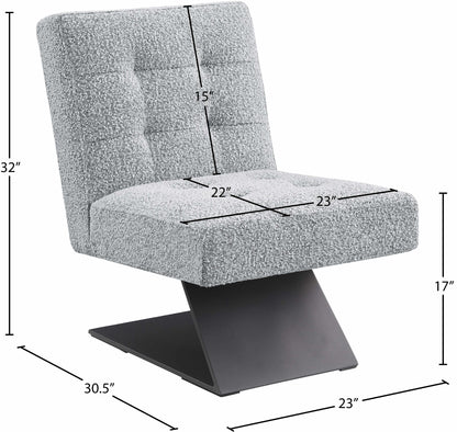 Luxe Grey Boucle Fabric Accent Chair Grey