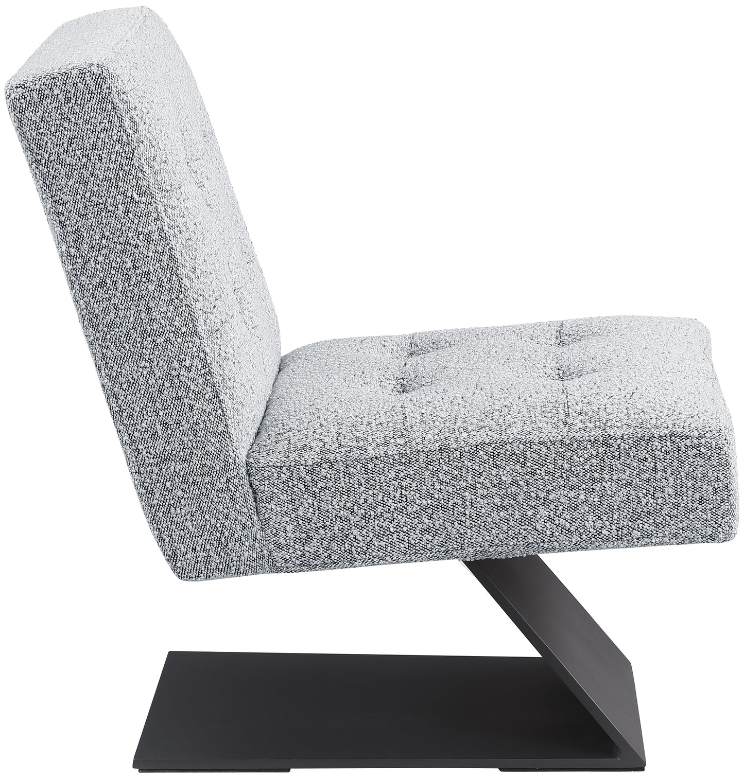 luxe grey boucle fabric accent chair grey