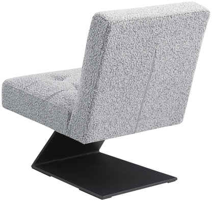 Luxe Grey Boucle Fabric Accent Chair Grey