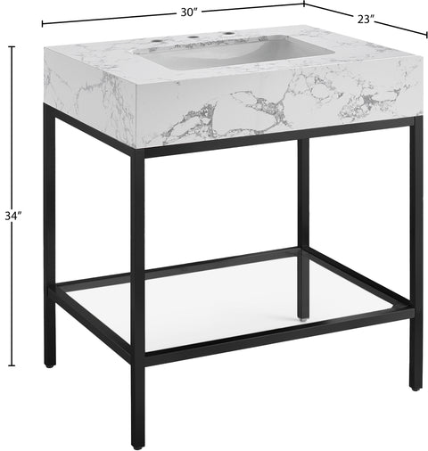 Kelly Black Engineered Marble Bathroom Vanity