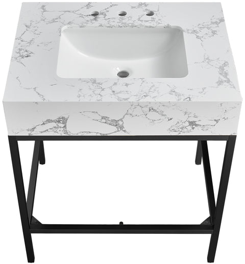 Kelly Black Engineered Marble Bathroom Vanity