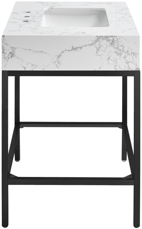 Kelly Black Engineered Marble Bathroom Vanity