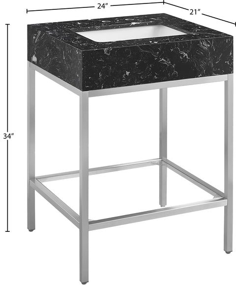 Kelly Black Engineered Marble Bathroom Vanity