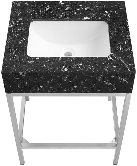Kelly Black Engineered Marble Bathroom Vanity