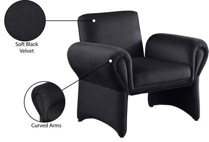 Paris Black Velvet Accent Chair Black