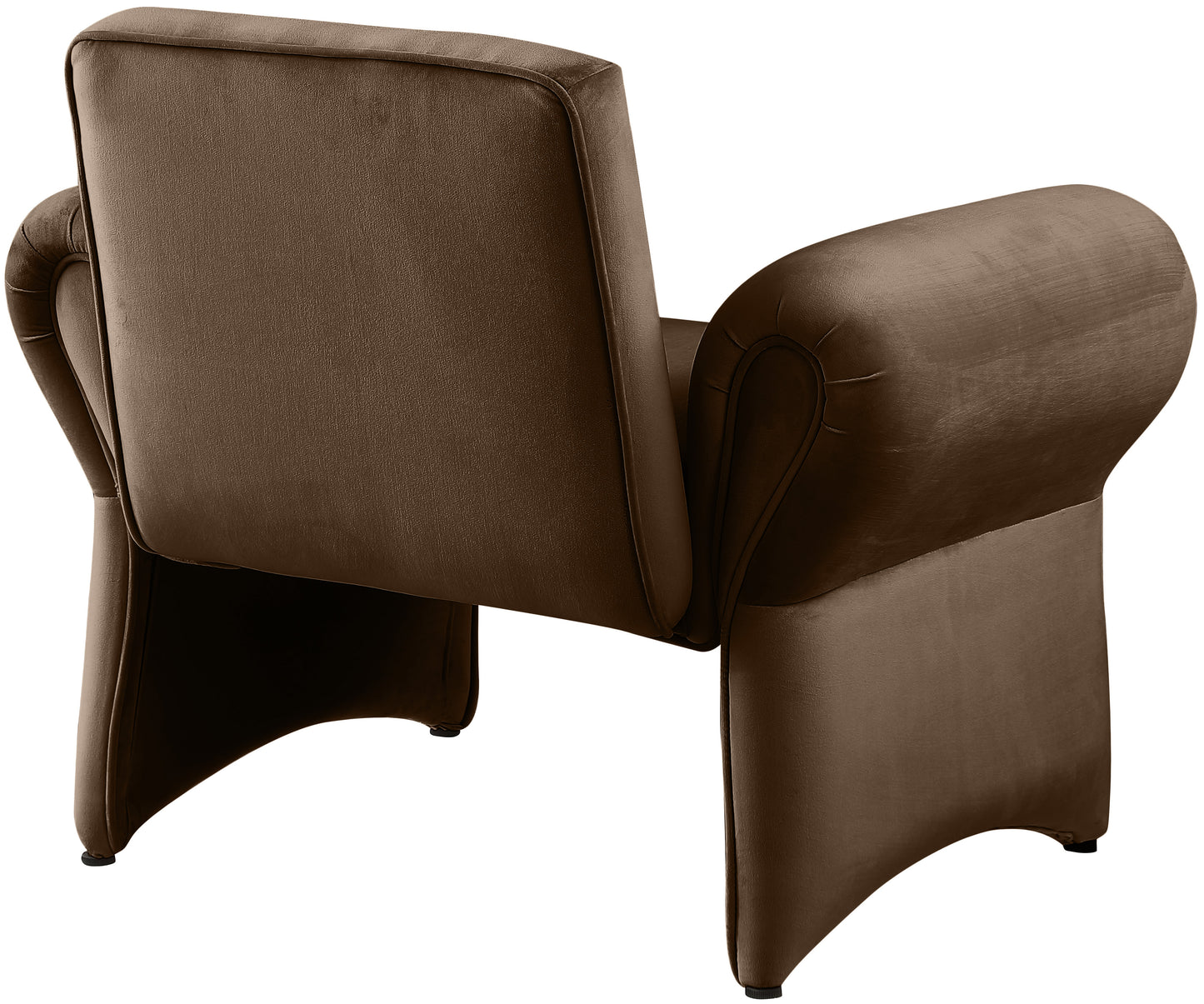 paris brown velvet accent chair brown