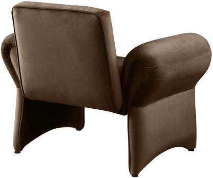 Paris Brown Velvet Accent Chair Brown