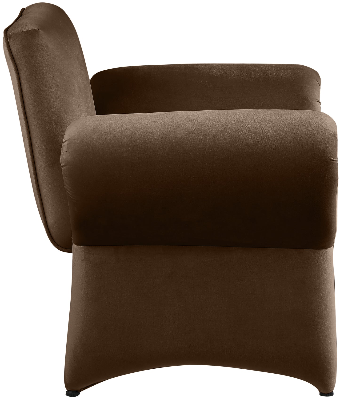 paris brown velvet accent chair brown