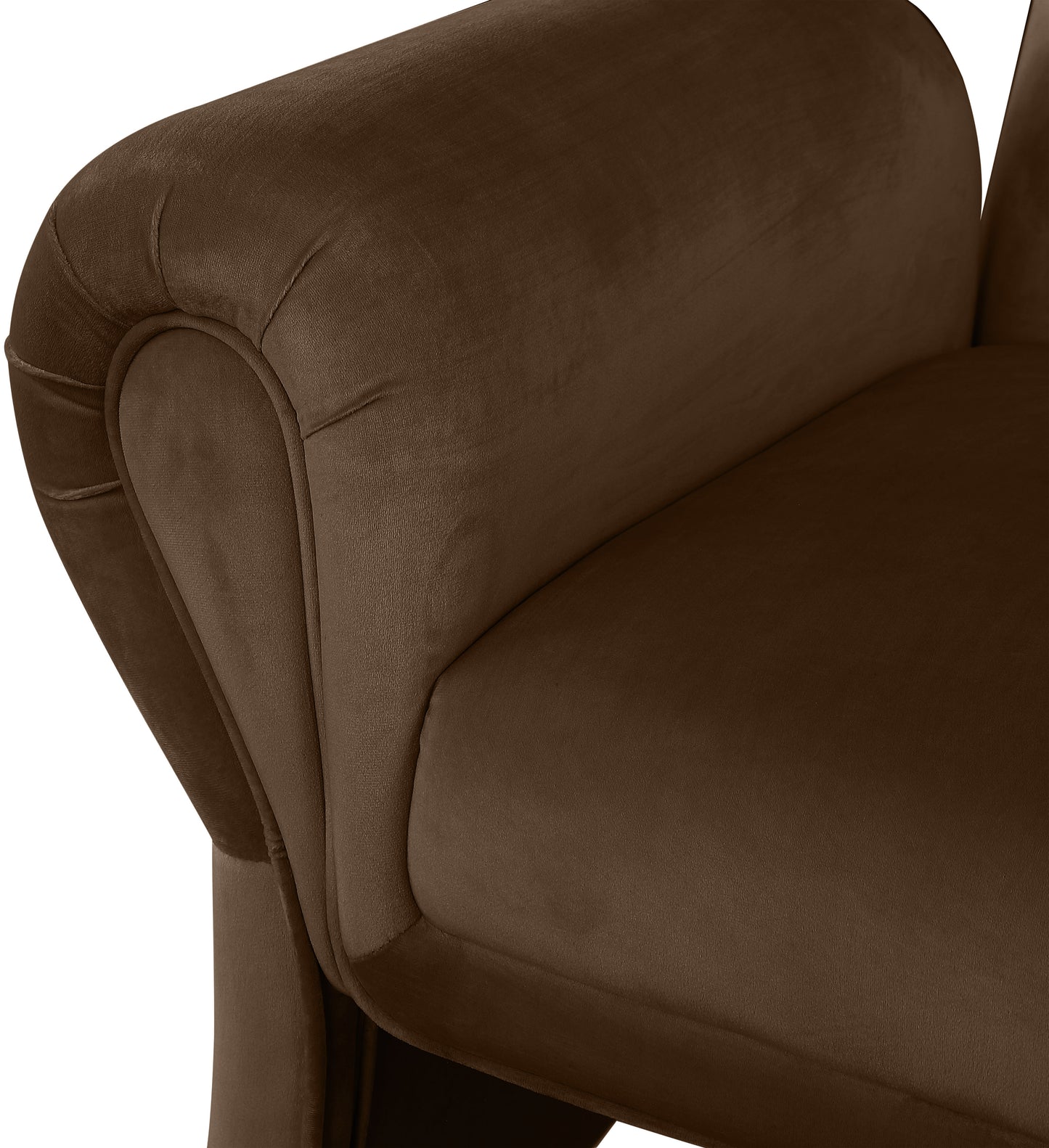 paris brown velvet accent chair brown