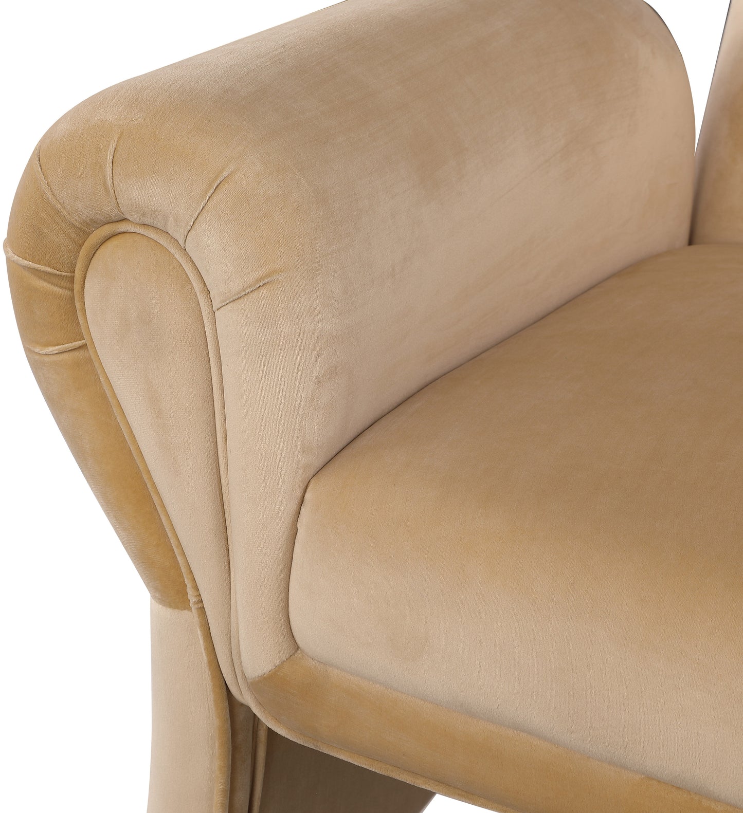 paris camel velvet accent chair camel