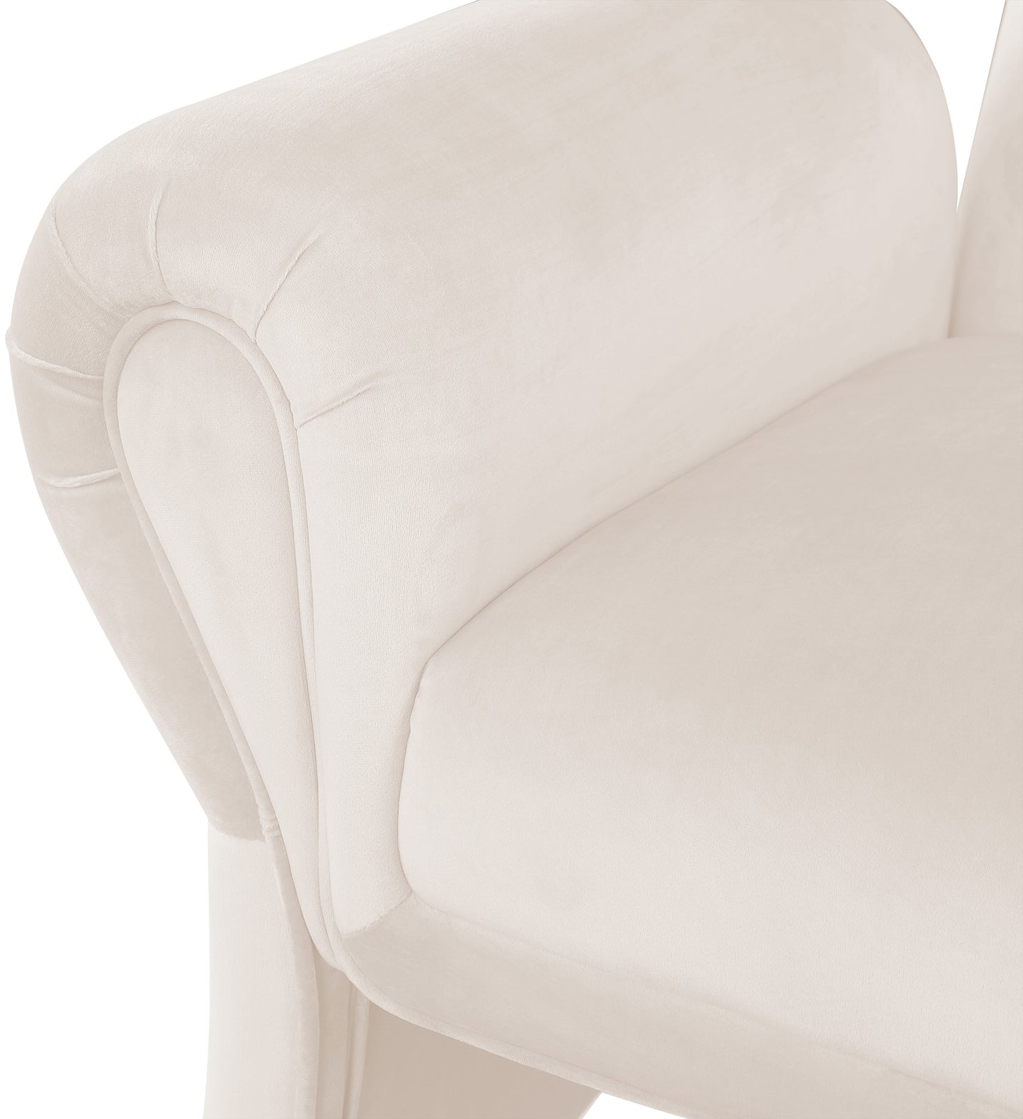 paris cream velvet accent chair cream