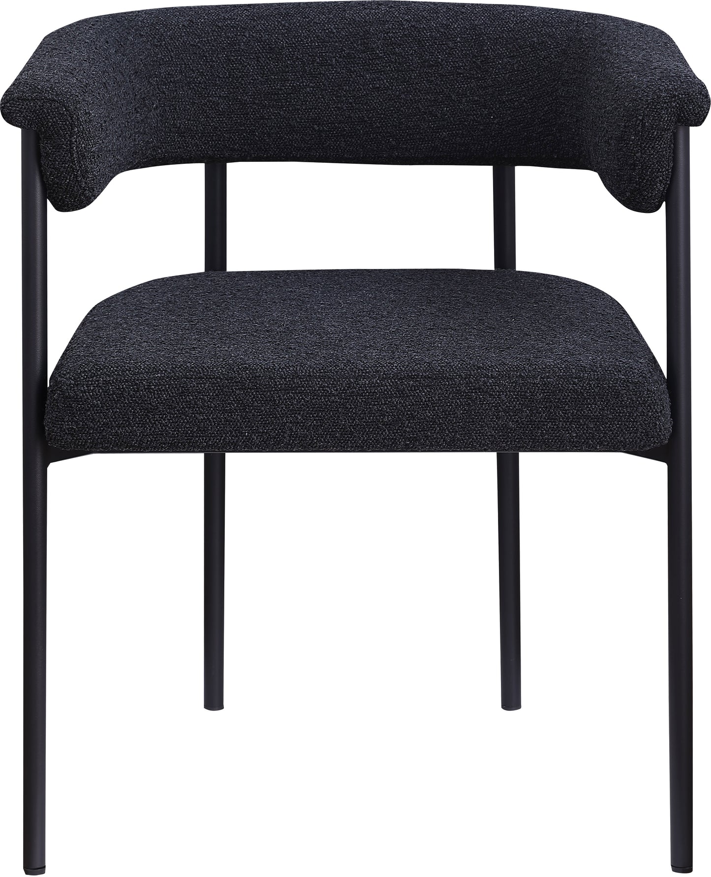 bellona black boucle fabric dining chair