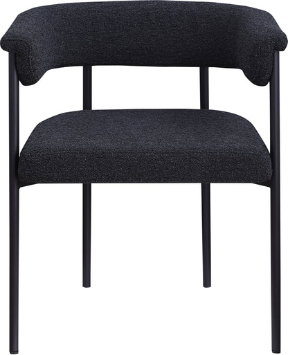 Bellona Black Boucle Fabric Dining Chair