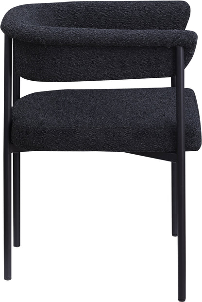 Bellona Black Boucle Fabric Dining Chair