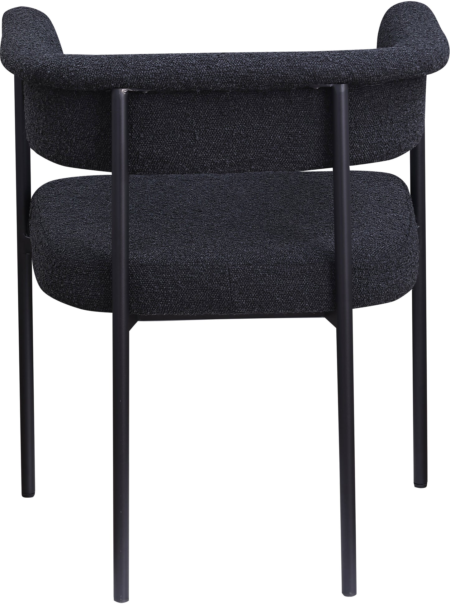 bellona black boucle fabric dining chair