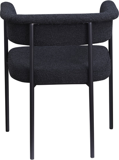 Bellona Black Boucle Fabric Dining Chair