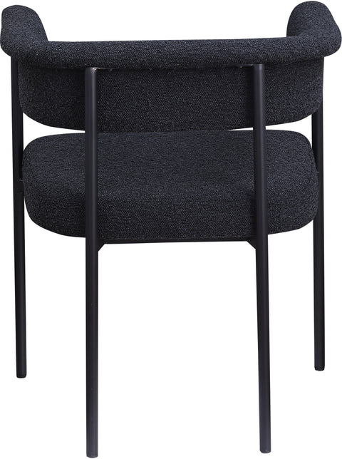 Bellona Black Boucle Fabric Dining Chair