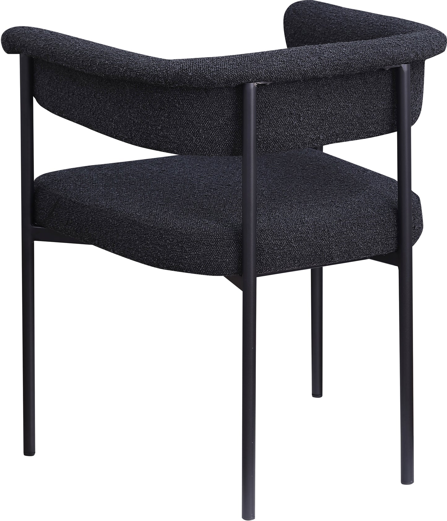 bellona black boucle fabric dining chair