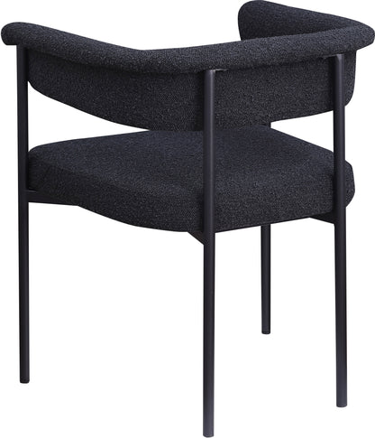 Bellona Black Boucle Fabric Dining Chair